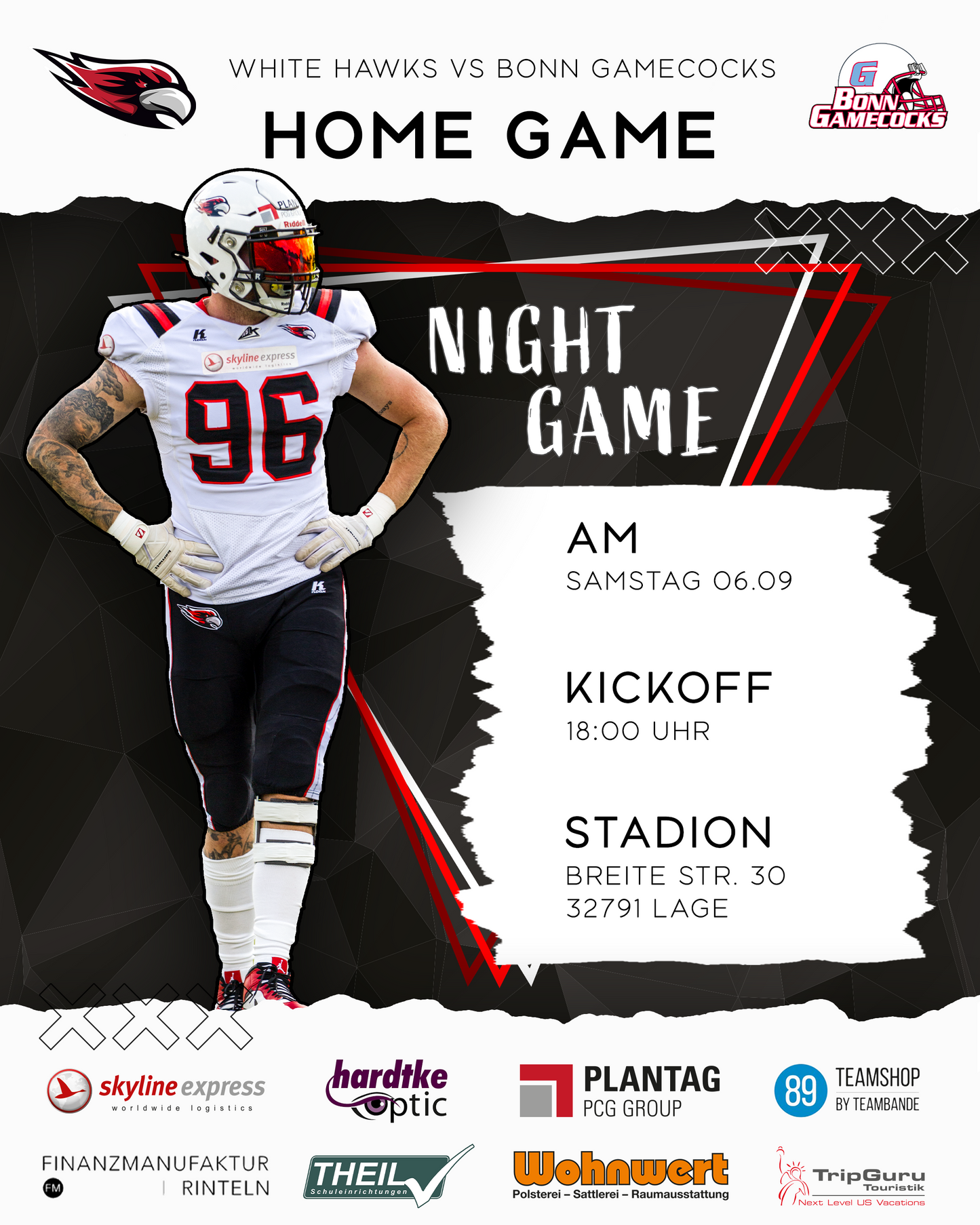 [06.09.25] White Hawks vs Bonn Gamecocks [NIGHT GAME]
